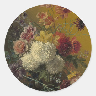 Antique Dutch Master Floral Georgius van Os 1820  Classic Round Sticker