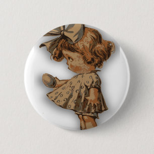 antique easter egg 6 cm round badge