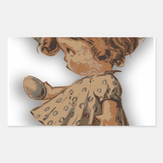 antique easter egg rectangular sticker (Front)