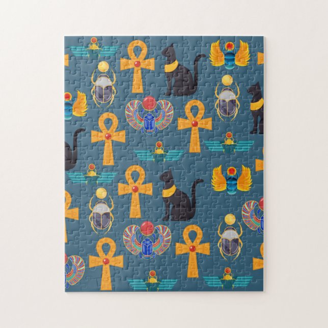 Antique Egypt Pattern, Hieroglyphics digital paper Jigsaw Puzzle (Vertical)