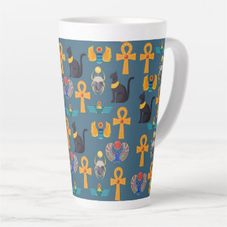 Antique Egypt Pattern, Hieroglyphics digital paper Latte Mug