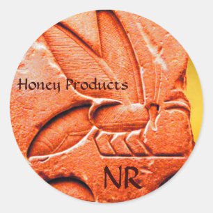 ANTIQUE EGYPTIAN HONEY BEE BEEKEEPER SUPPLIES CLASSIC ROUND STICKER