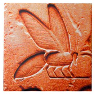 ANTIQUE EGYPTIAN HONEY BEE BEEKEEPER TILE