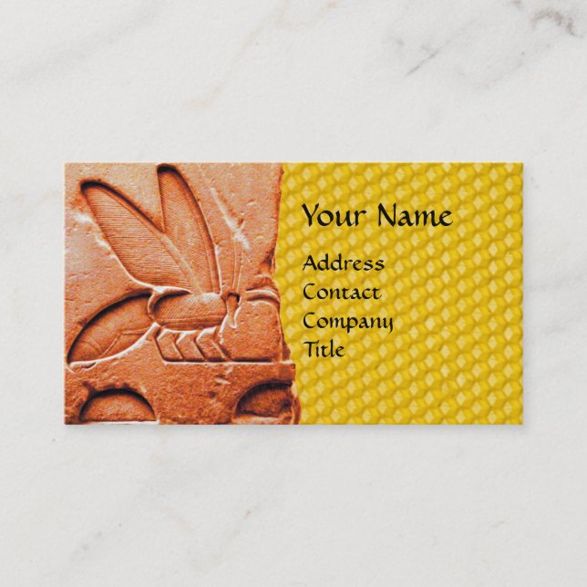 ANTIQUE EGYPTIAN HONEY BEE BEEKEEPER WAX SEAL BUSINESS CARD (Front)