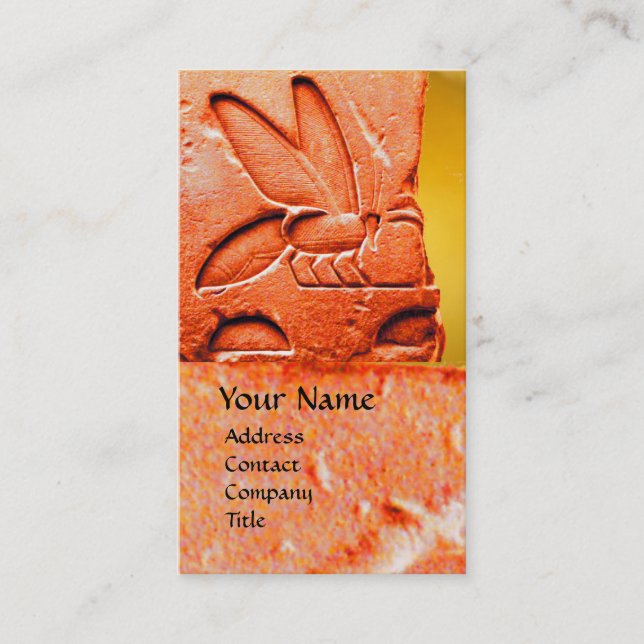 ANTIQUE EGYPTIAN HONEY BEE BEEKEEPER WAX SEAL BUSINESS CARD (Front)