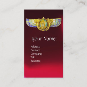 ANTIQUE EGYPTIAN WINGED SCARAB /CORNUCOPIA JEWEL BUSINESS CARD