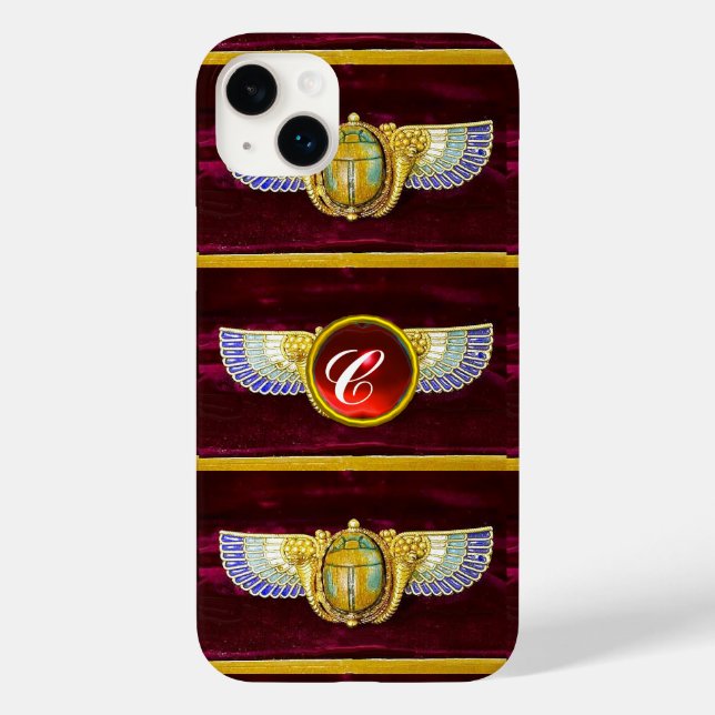 ANTIQUE EGYPTIAN WINGED SCARAB /CORNUCOPIA JEWEL Case-Mate iPhone CASE (Back)