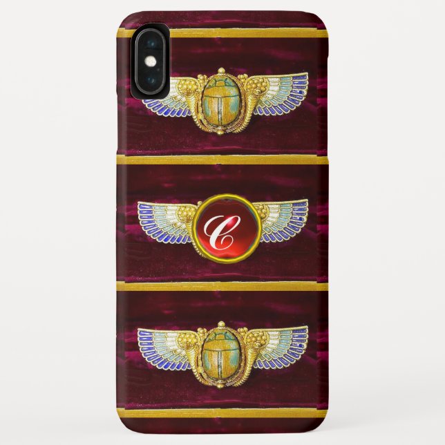 ANTIQUE EGYPTIAN WINGED SCARAB /CORNUCOPIA JEWEL Case-Mate iPhone CASE (Back)