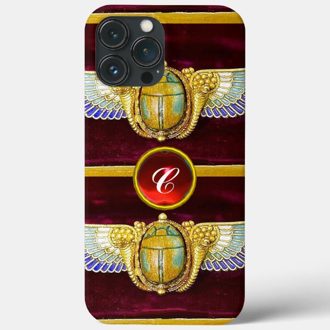 ANTIQUE EGYPTIAN WINGED SCARAB /CORNUCOPIA JEWEL Case-Mate iPhone CASE (Back)