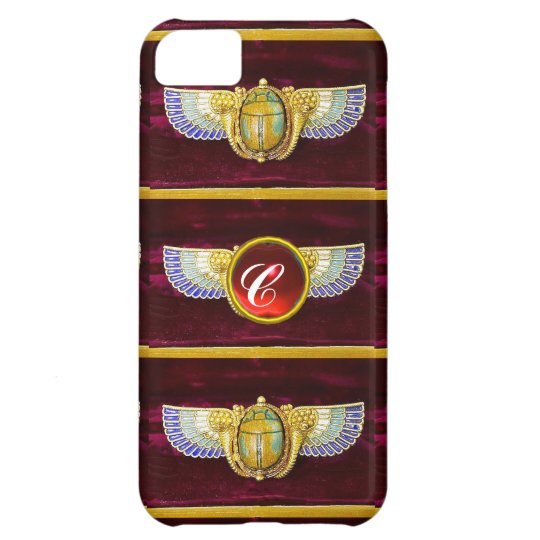 ANTIQUE EGYPTIAN WINGED SCARAB /CORNUCOPIA JEWEL iPhone 5C CASE