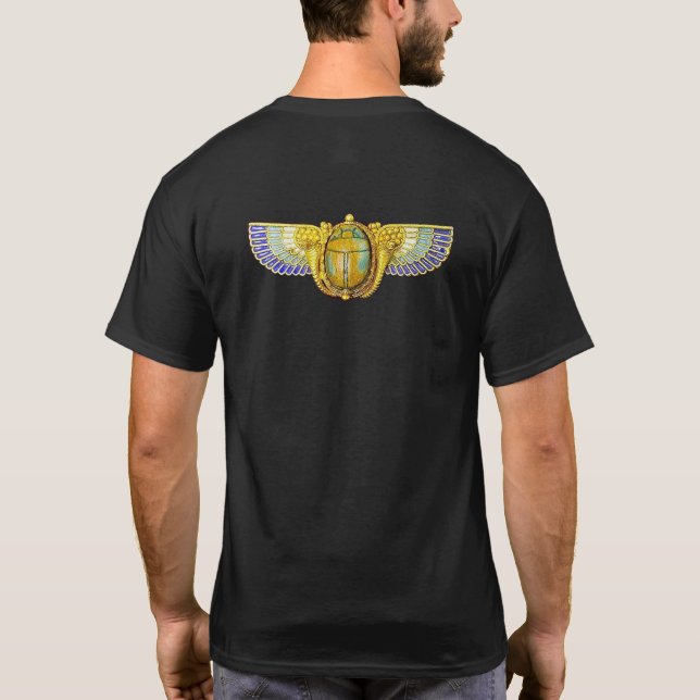 ANTIQUE EGYPTIAN WINGED SCARAB /CORNUCOPIA JEWEL T-Shirt (Back)