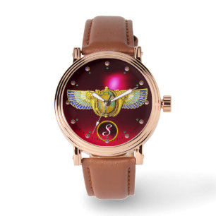 ANTIQUE EGYPTIAN WINGED SCARAB /CORNUCOPIA JEWEL WATCH