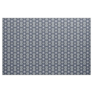 Antique Elegant Dutch Delfts Blue Floral Pattern Fabric