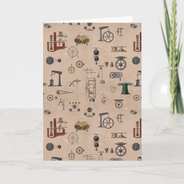 Antique Engineering Mechanical Scientific Pattern Card (Front)