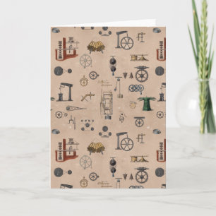 Antique Engineering Mechanical Scientific Pattern Card