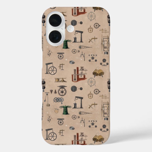 Antique Engineering Mechanical Scientific Pattern Case-Mate iPhone Case (Back)
