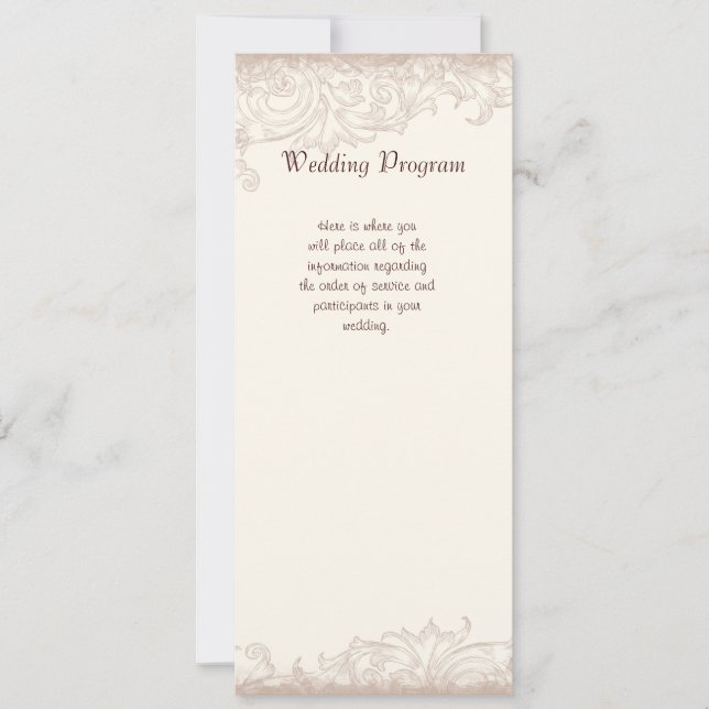 Antique English Rose - Cream Wedding Invitation (Front)