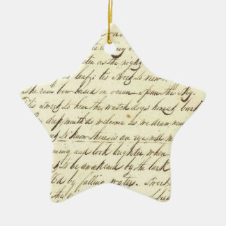 Antique Ephemera Cursive Calligraphy Script Poetry Ceramic Tree Decoration