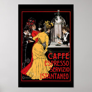 Antique Espresso Expresso Coffee Italian Poster