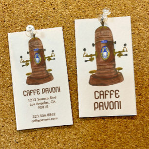 Antique Espresso Machine Cafe Coffee Watercolor  Business Card