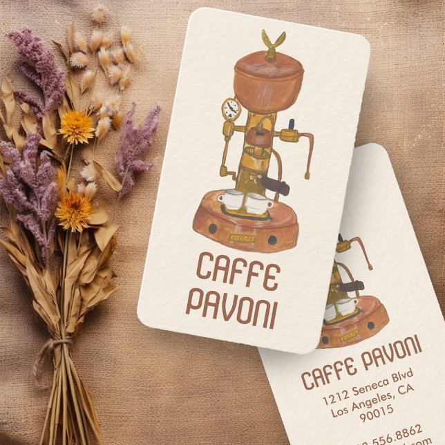 Antique Espresso Machine Cafe Coffee Watercolor Business Card (Antique Espresso Machine Cafe Coffee Watercolor Business Card
)