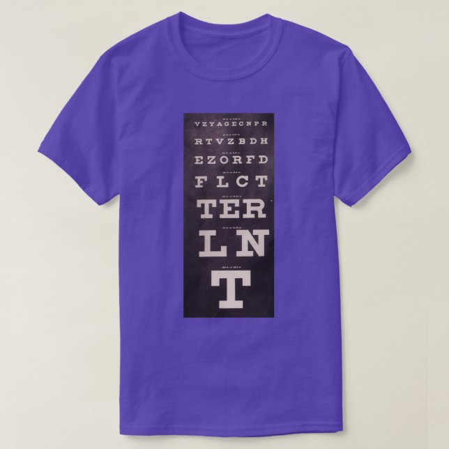 Antique Eye Chart T-Shirt (Design Front)