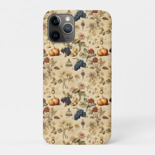Antique Fall Vineyard Pumpkin Grape Botanical iPhone 11 Pro Case