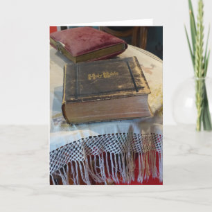 Antique Family Bible, Blank Greeting Card