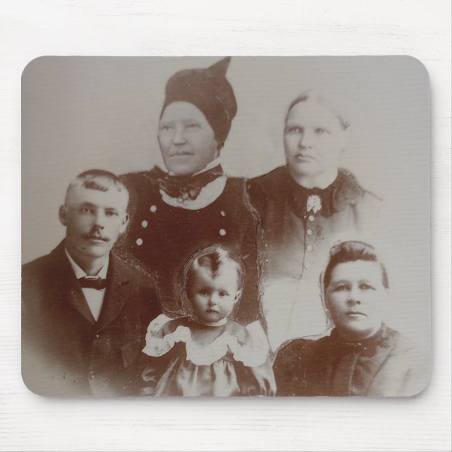Antique Family Collage Photo B&W Image Mouse Mat (Front)