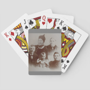 Antique Family Collage Photo B&W Image Playing Cards