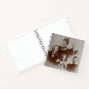 Antique Family Collage Photo B&W Image Sketchbook  Notebook