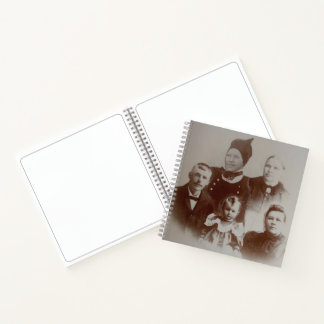Antique Family Collage Photo B&W Image Sketchbook  Notebook