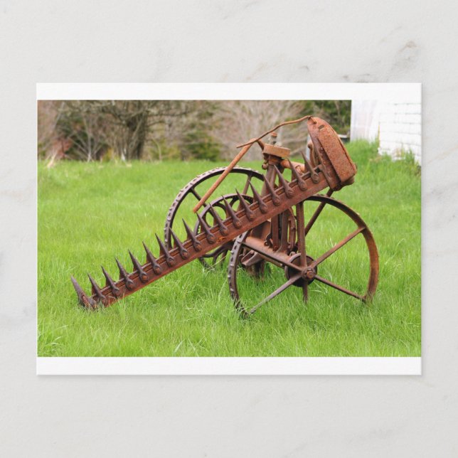 Antique Farm Equipment Postcard (Front)