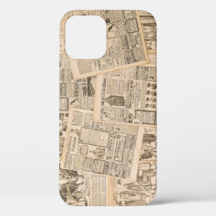 Antique Fashion: Newspaper Advertising Pages iPhone 12 Case