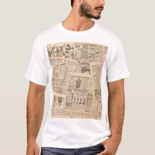 Antique Fashion: Newspaper Advertising Pages T-Shirt