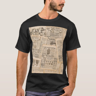 Antique Fashion: Newspaper Advertising Pages T-Shirt