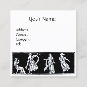 ANTIQUE FASHION / VINTAGE BOUTIQUE MONOGRAM SQUARE BUSINESS CARD