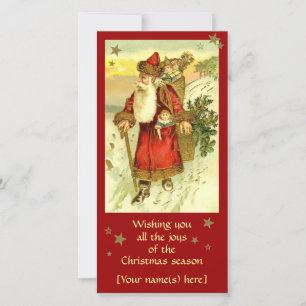 Antique Father Christmas Santa Claus Custom Card
