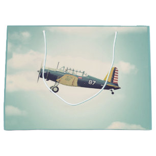 Antique Fighter Aeroplane Large Gift Bag