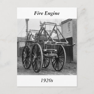 Antique Fire Engine, 1920s Postcard