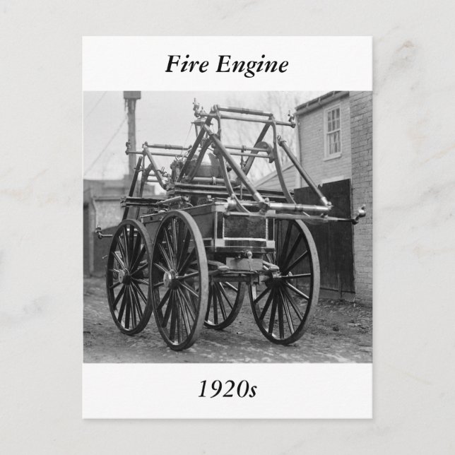 Antique Fire Engine, 1920s Postcard (Front)
