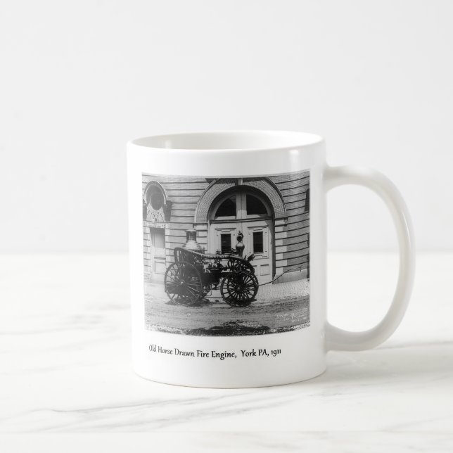 Antique Fire Engine And Firehouse Coffee Mug (Right)