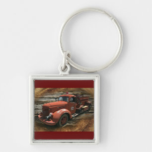 Antique Fire Truck Vintage Fire Truck Key Ring