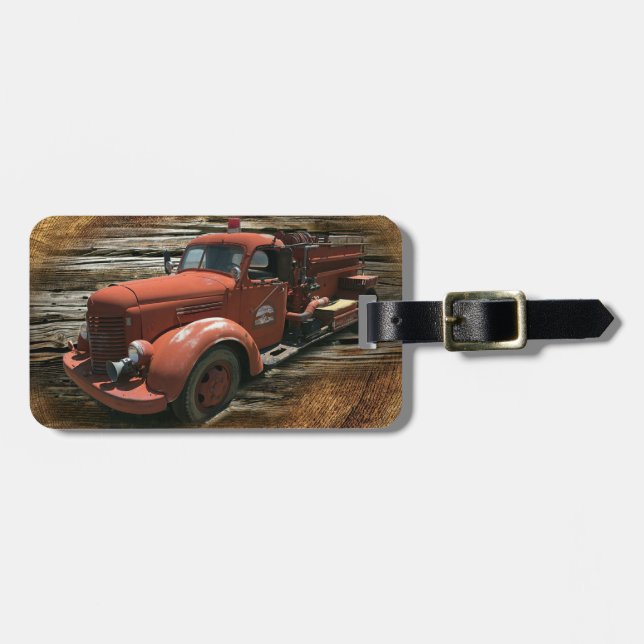 Antique Fire Truck Vintage Fire Truck Luggage Tag (Front Horizontal)