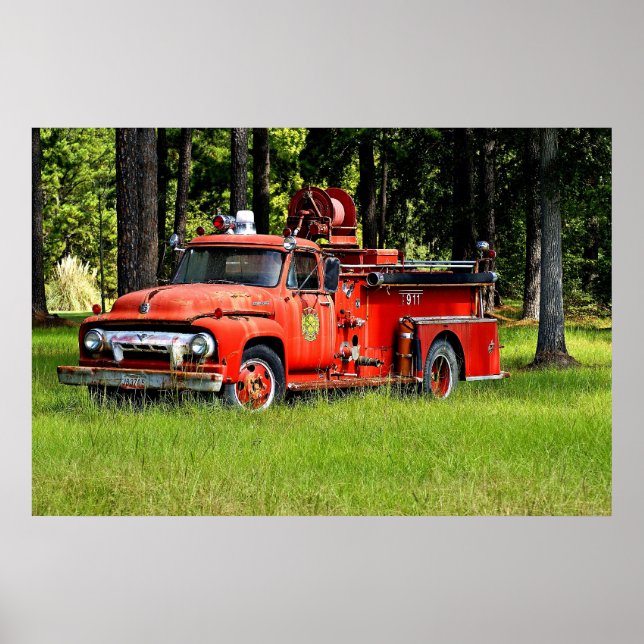 Antique Firetruck Poster (Front)