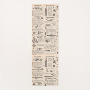 Antique Fishing Lures Catalogue Page Vintage Print Yoga Mat
