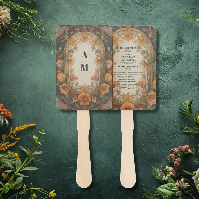 Antique Floral Art Nouveau Wedding Hand Fan (Creator Uploaded)