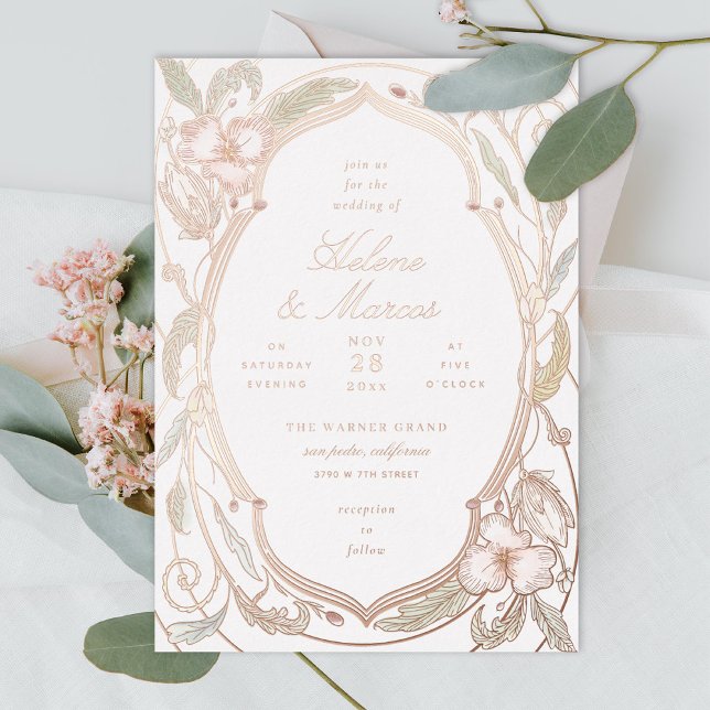 Antique Floral Art Nouveau Wedding Rose Gold (Creator Uploaded)