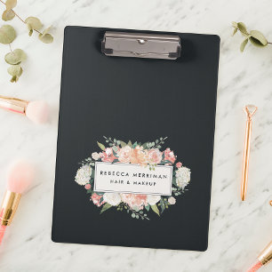 Antique Floral Blush & Charcoal Clipboard