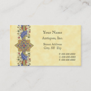 Antique Floral Border Business Card Template